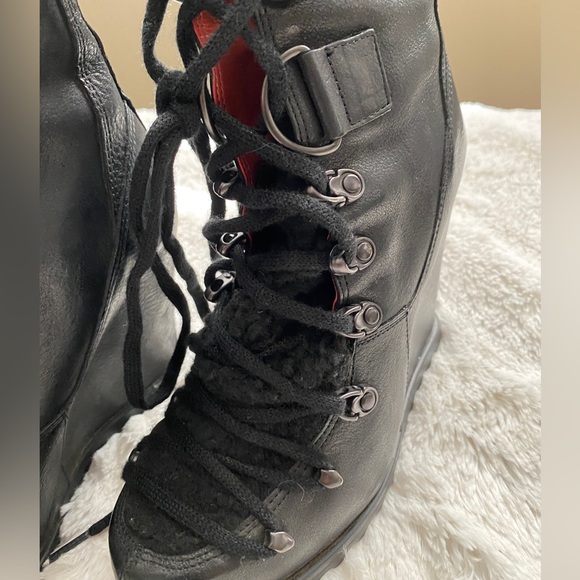 Black Luxury Rebel Wedge Booties - Picture 13 of 15